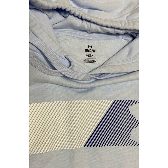 Under Armour Sweatshirt Mens Large Light Blue UA Rival Fleece Hoodie - Picture 3 of 7